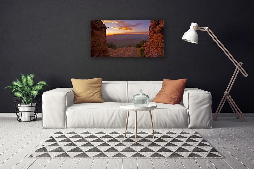 Obraz Canvas Skala mraky nebo krajina 125x50 cm