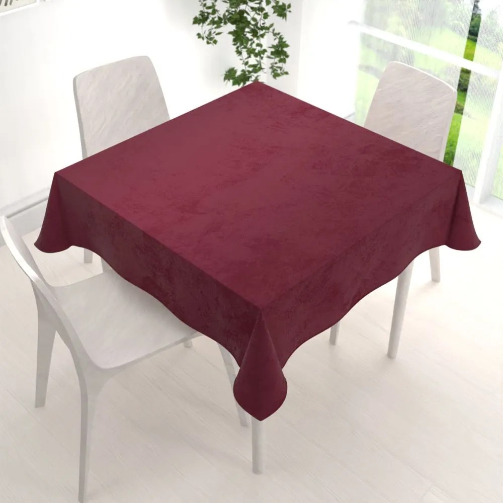 Biante Zamatový štvorcový obrus Velvet Prémium SVP-010 Tmavo vínový 100x100 cm