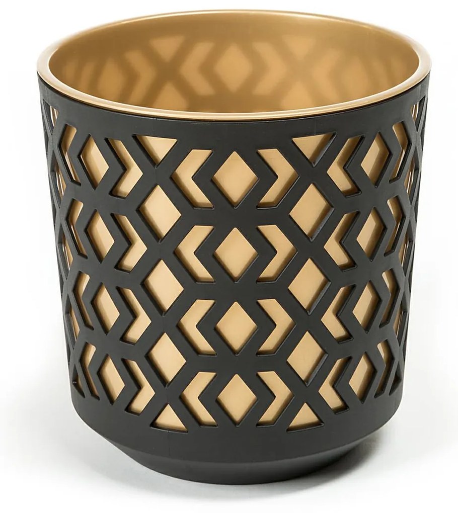 PLASTOVÝ KVETINÁČ ETNIC 15X14 CM ZLATÁ