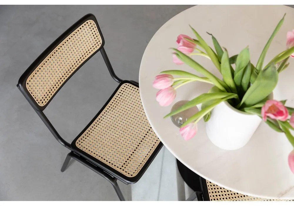 Čierne ratanové jedálenské stoličky v súprave 2 ks Jort - Zuiver