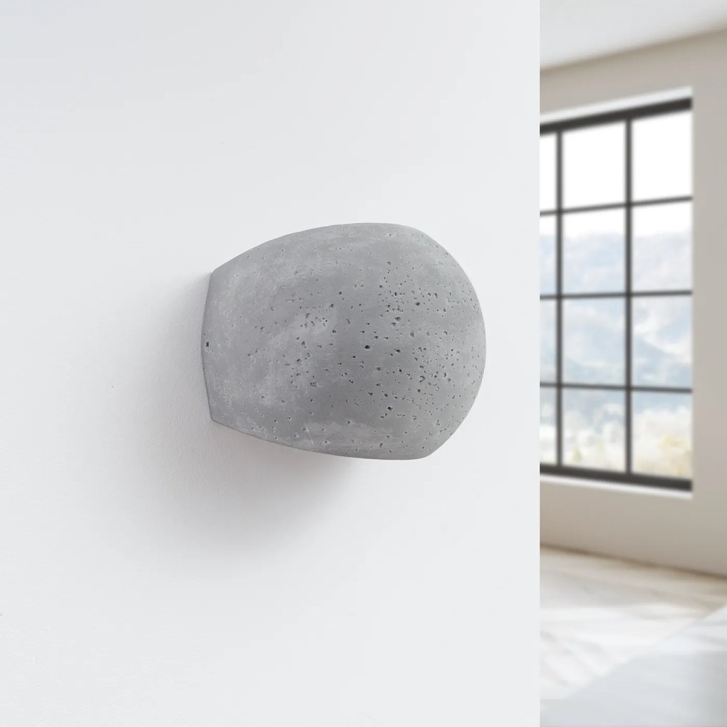 Nástenné svietidlo Globe, 1x betónové tienidlo