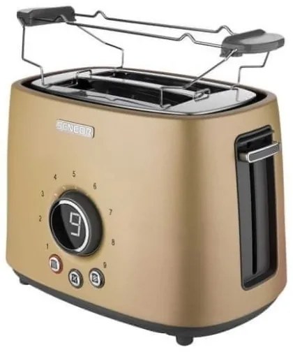Sencor - Hriankovač s dvoma otvormi a mriežkou na opekanie 1000 W/230 V béžový