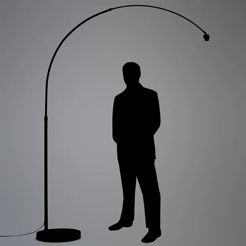 Moderná oblúková lampa chrómová nastaviteľná bez tienidla