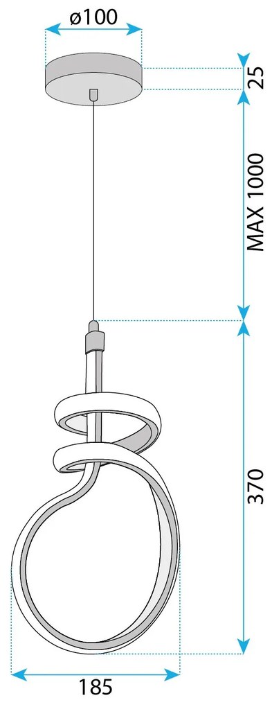 Toolight Toolight, LED závesné svietidlo, 24W, 4000K, G071-CP, zlatá, OSW-08669