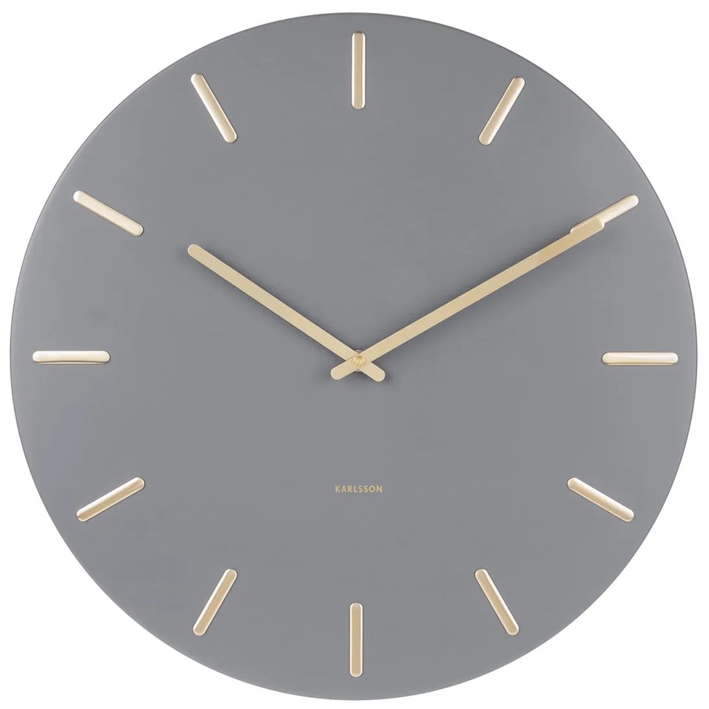 Nástenné hodiny Charm šedé 45 × 3,5 cm