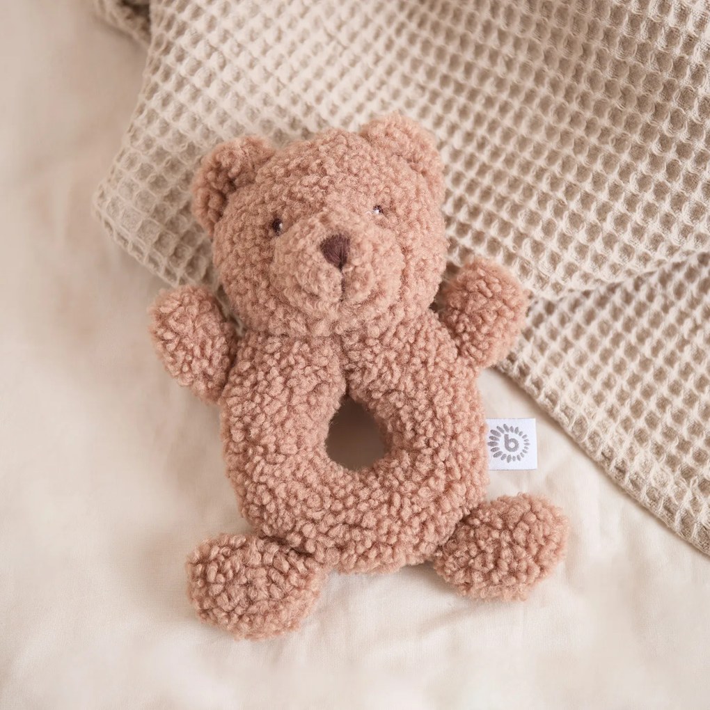 Bieco - Textilná hrkálka - medvedík Mika