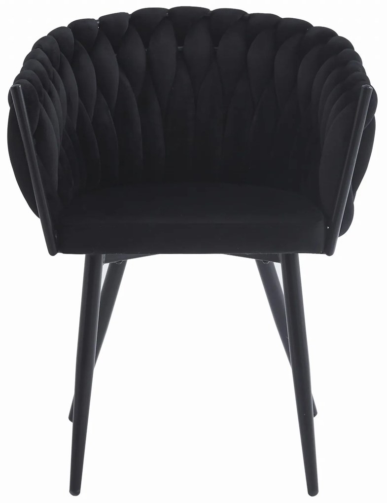 Černé jídelní křeslo ORION VELVET s černými nohami
