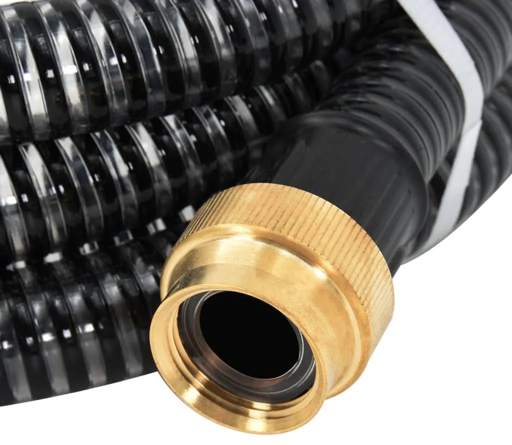 Odsávacia hadica s mosadznými spojkami, čierna 1,1" 15 m, PVC