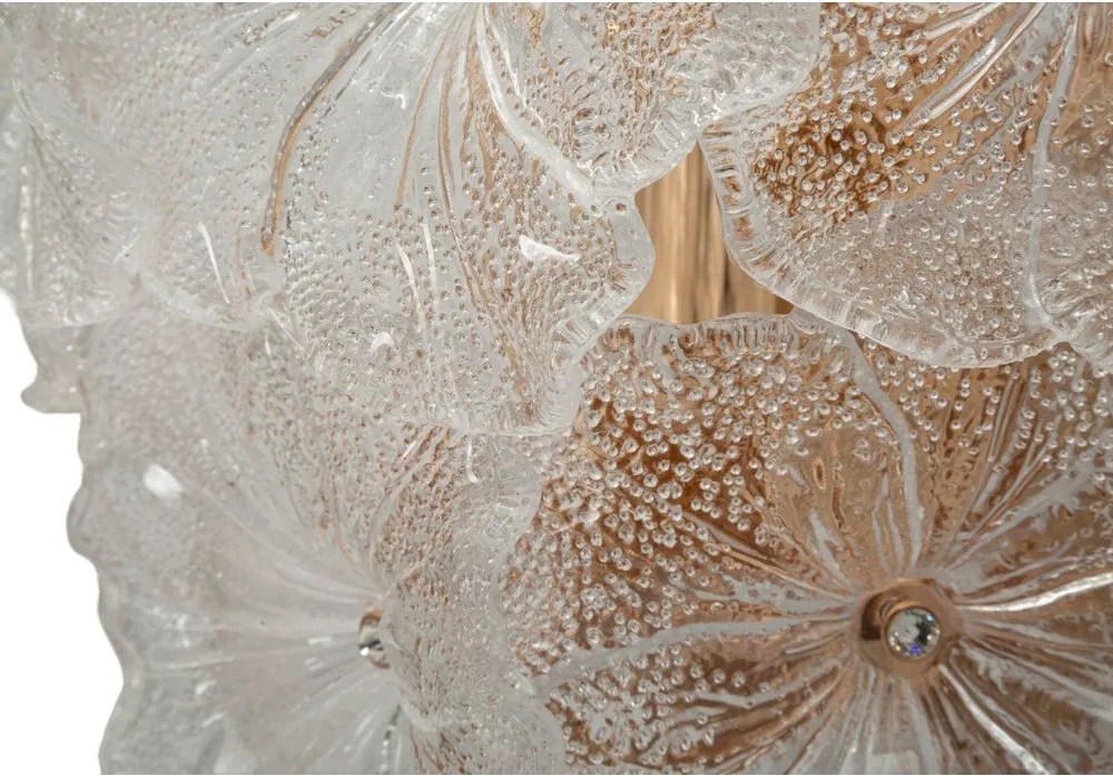 Sklenené nástenné svietidlo v zlatej farbe Ibiscus – Mauro Ferretti