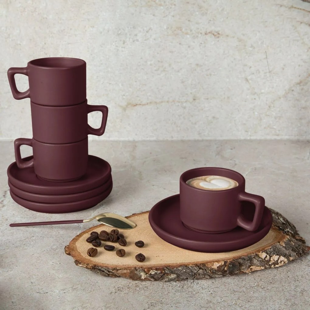 BerlingerHaus Súprava hrnčekov na espresso s podšálkami Leonardo 100 ml, 4+4 ks