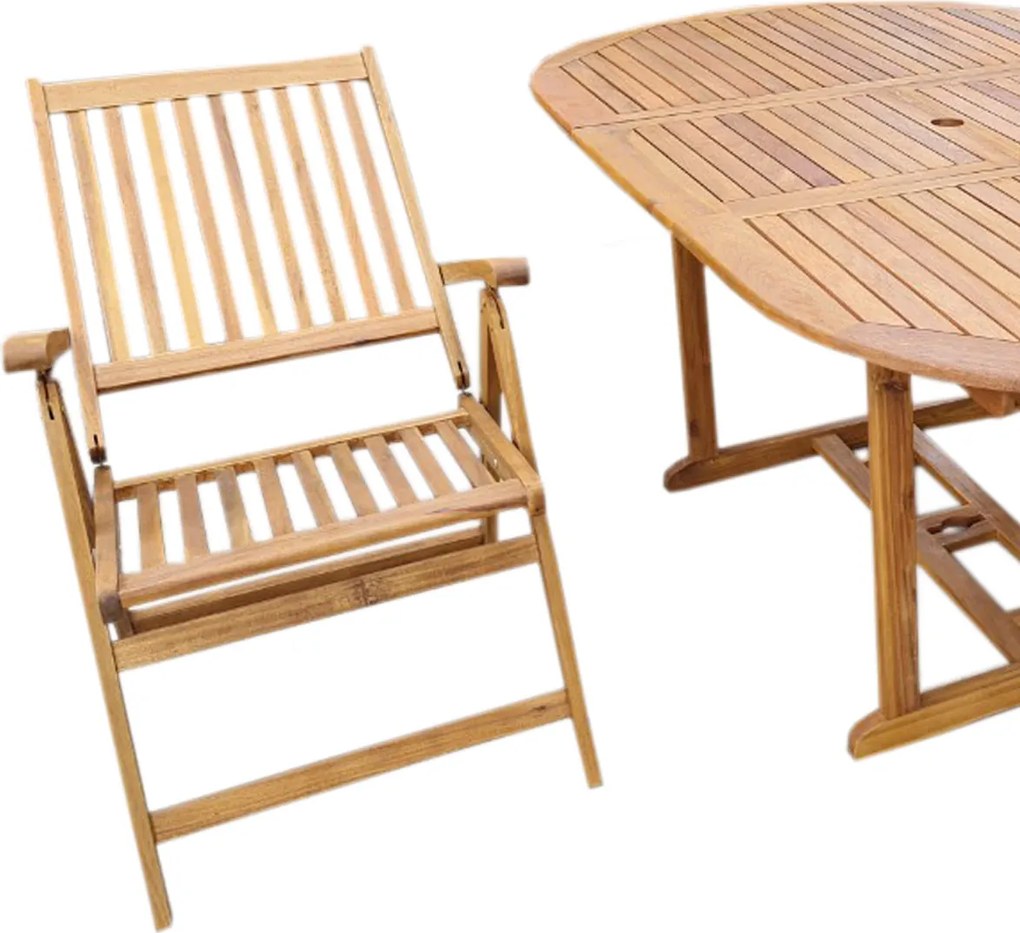 ATLAN - drevené polohovacie záhradné kreslo - 2. KVALITA