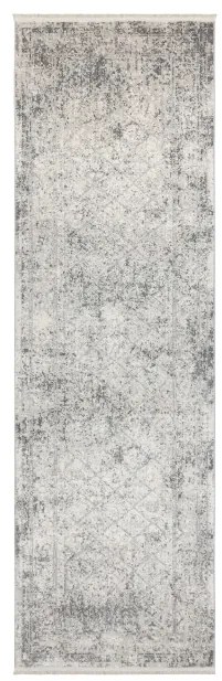 Koberec / behúň DISTIN 0200A sivý / svetlosivý / biely