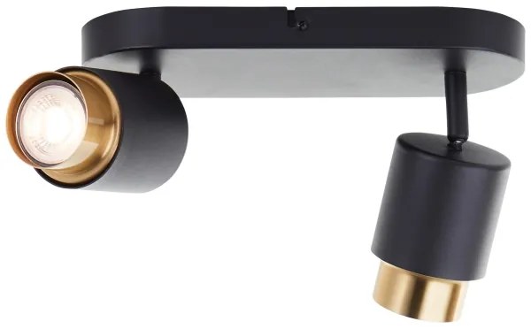 Brilliant - LED bodové svietidlo COVELO 2xGU10/5W/230V čierna/zlatá