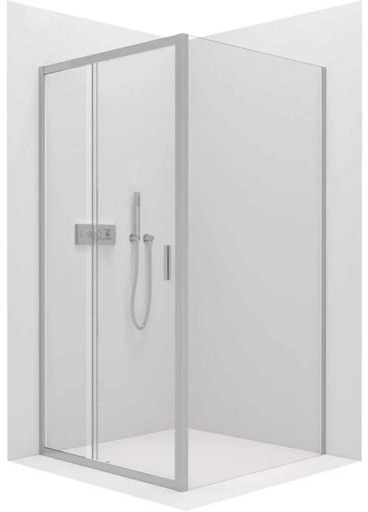 CERANO - Sprchovací kút Varone LINE Ľ/P - chróm, transparentné sklo - 140x90 cm - posuvný, CER-CER-DY50514092