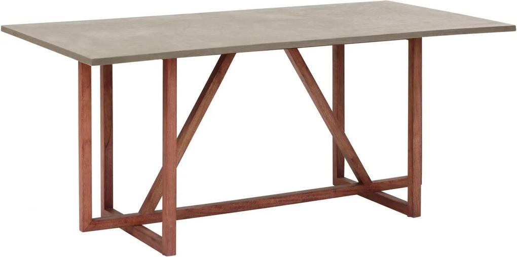 Jedálenský stôl Buc, 180 cm, masívne mango/sivá