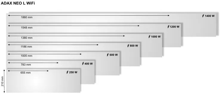 ADAX NEO L12 KWT 1200W biely konvektor s WiFi