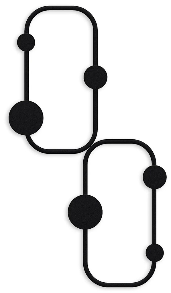 Nástenný kovový vešiak Ladybug 26 cm čierny