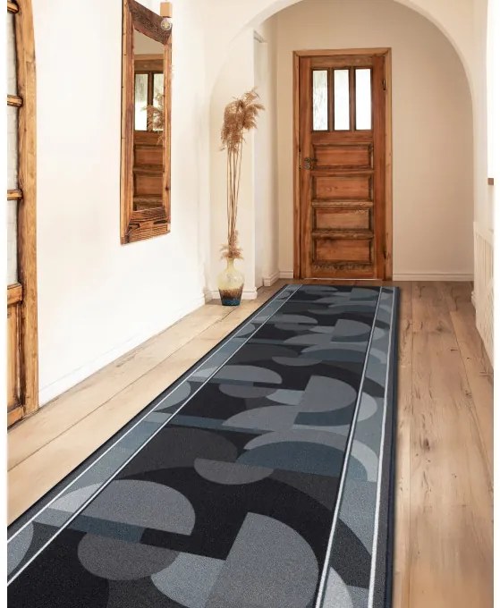 Protišmykový behúň MALIS geometrický, sivý - Výpredaj