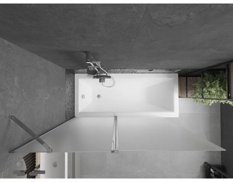 Mexen Flip, vaňová zástena 1-krídlová 140 x 150 cm, otočné krídlo, 6 mm námraza sklo, chrómový profil, 894-140-101-01-30