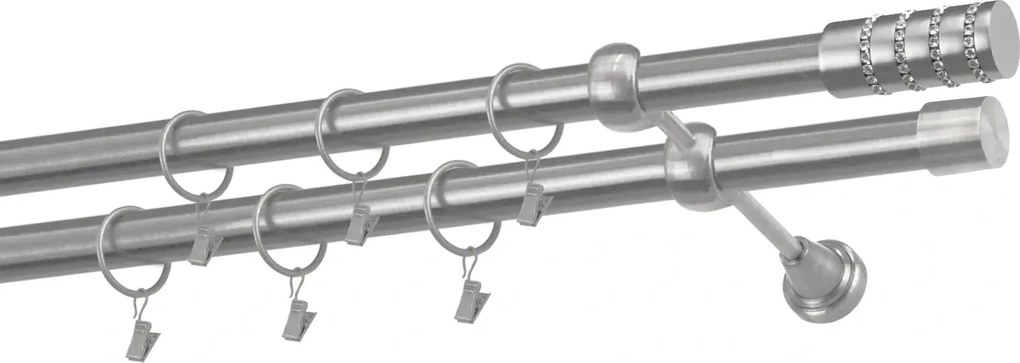 Garniže 25x25mm - dvojradové - CYLINDER CRYSTAL - satin