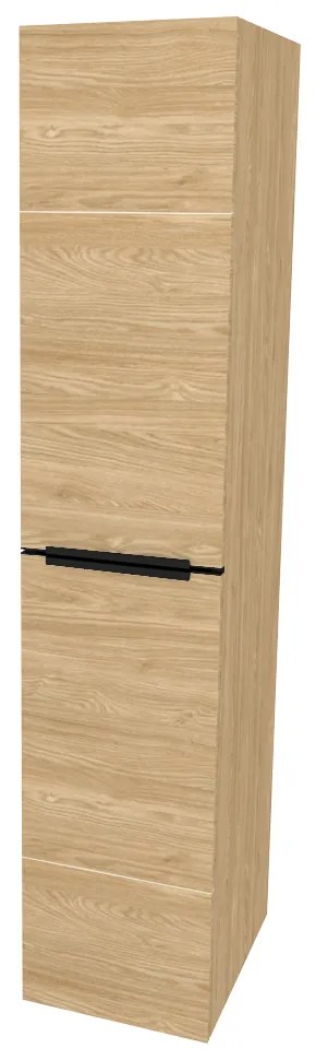 Mereo, Mereo Mailo, kúpeľňová skrinka vysoká 170 cm, čierne madlo, Multidecor, Dub olejovaný, MER-CN594LPBDUO1