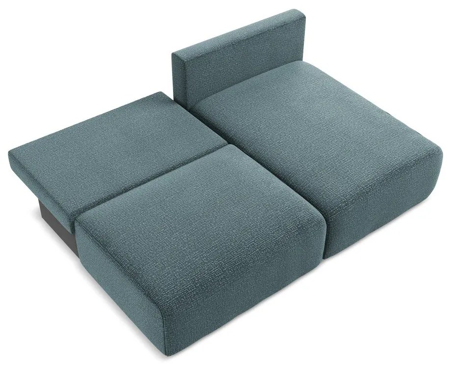 Tyrkysovomodrá rozkladacia/s úložným priestorom rohová pohovka (pravý roh) Kalena – Makamii