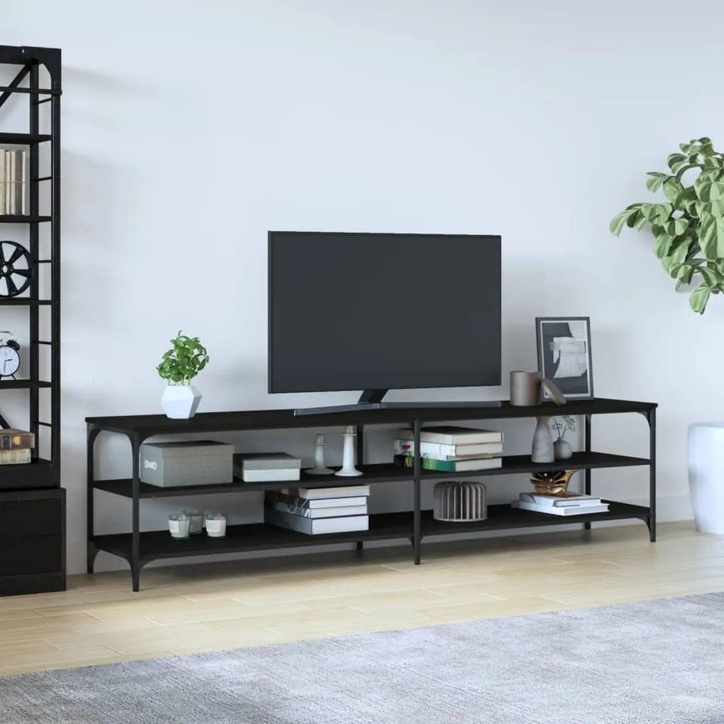 TV skrinka čierna 200x30x50 cm kompozitné drevo a kov 826759