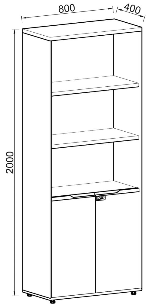 Vysoká kancelárska skriňa Houseland Profit Pro 04 dub prírodný
