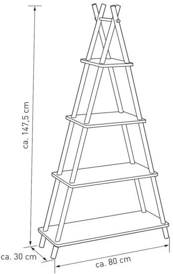 Livarno home Regál, 80 x 30 x 147,5 cm (sivá)  (100342259)