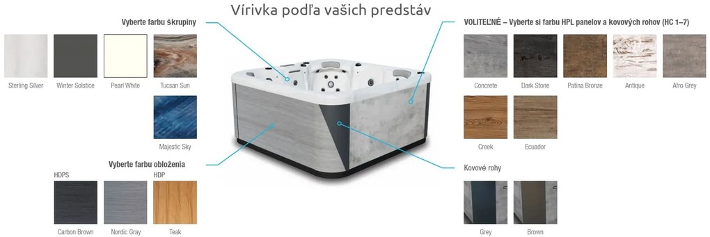 Hanscraft Vírivka HC1 Pearl white Nordic Gray