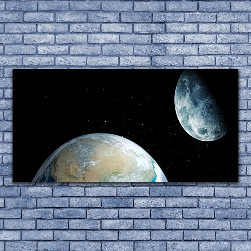 Obraz na akrylátovom skle Mesiac zeme vesmír 120x60 cm