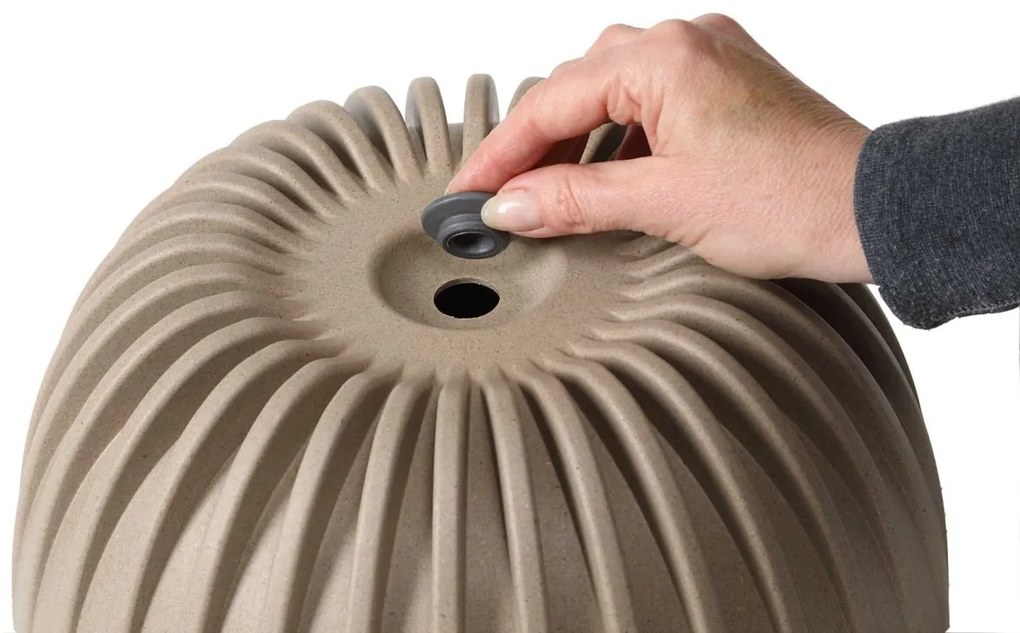 Kvetináč PRUHOVANÝ ECO 24 cm krémový