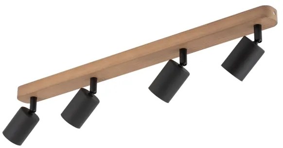 Bodové svietidlo TOP WOOD 4xGU10/10W/230V čierna/drevo