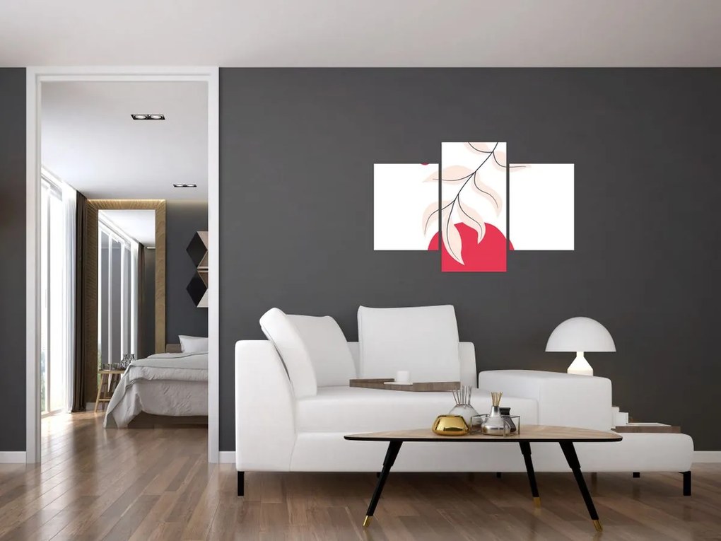 Obraz - Ružová florálna abstrakcia N⁰2 (90x60 cm)