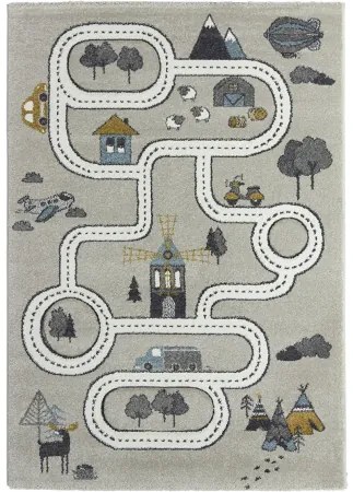 Koberce Breno Kusový koberec VEGAS KIDS 01/EKE, sivá, viacfarebná,120 x 170 cm