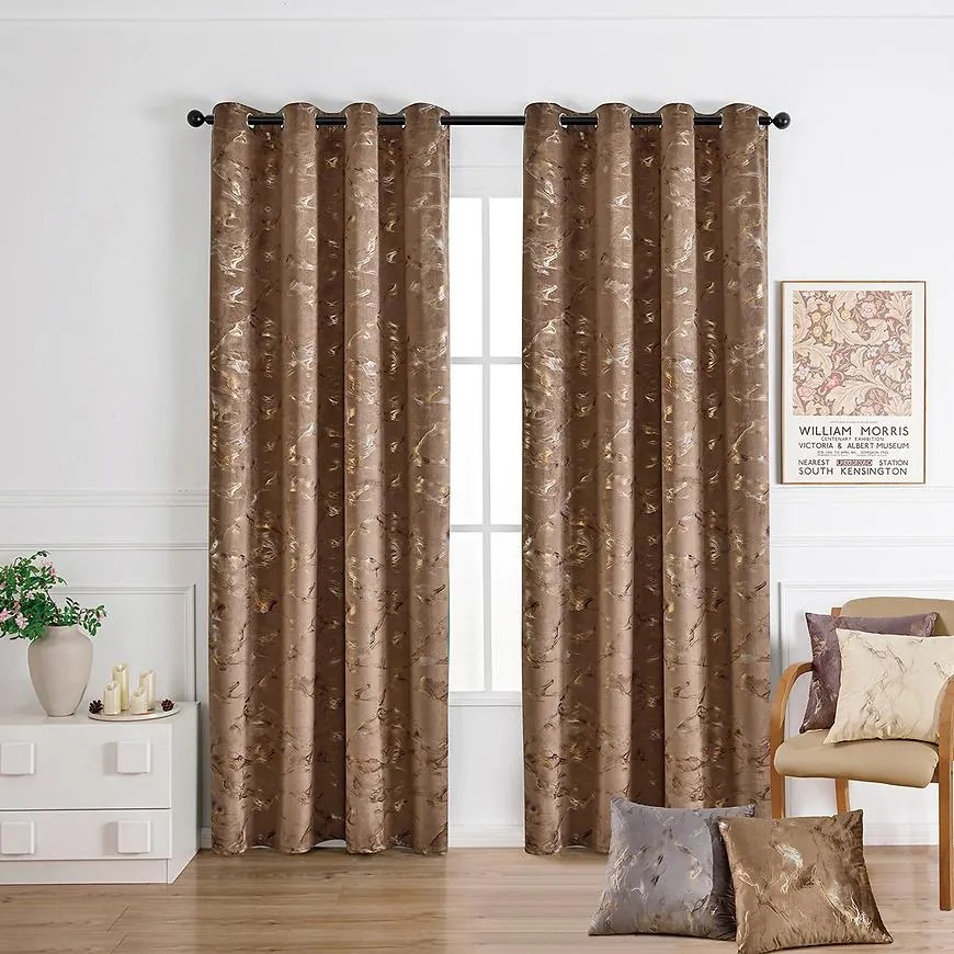 Záves na krúžkoch GOLDY VET479/2/210GSM 140x250 cm  hnedý