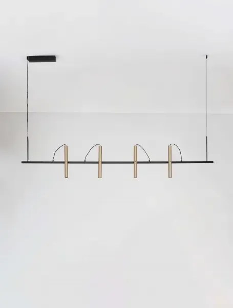 LED stmievateľné champaign zlato-čierne moderné svietidlo Elli