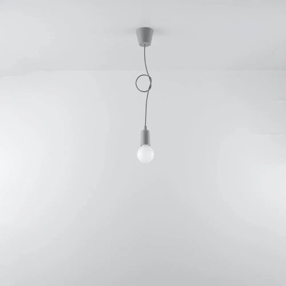Sivé závesné svietidlo ø 5 cm Rene – Sollux