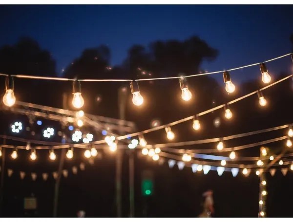 Vonkajšia dekoračná reťaz GIRLANDA 12 m 10xE27/15W/230V IP44