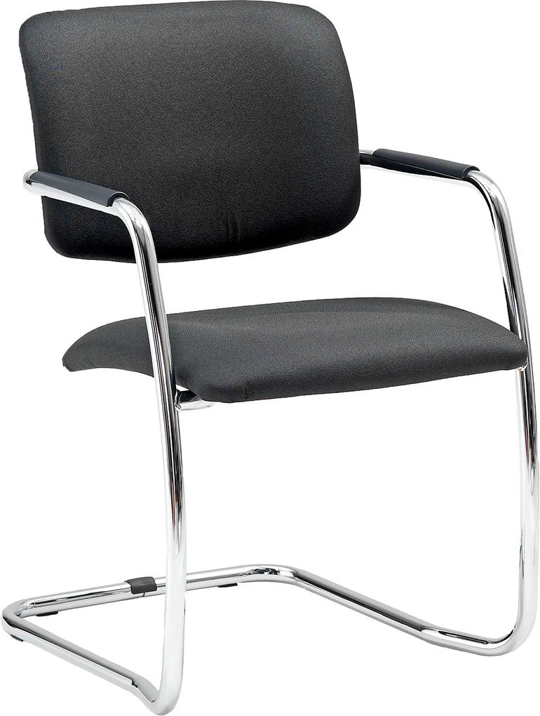 Konferenčná stolička Simcoe , stohovateľná, čierna / chróm