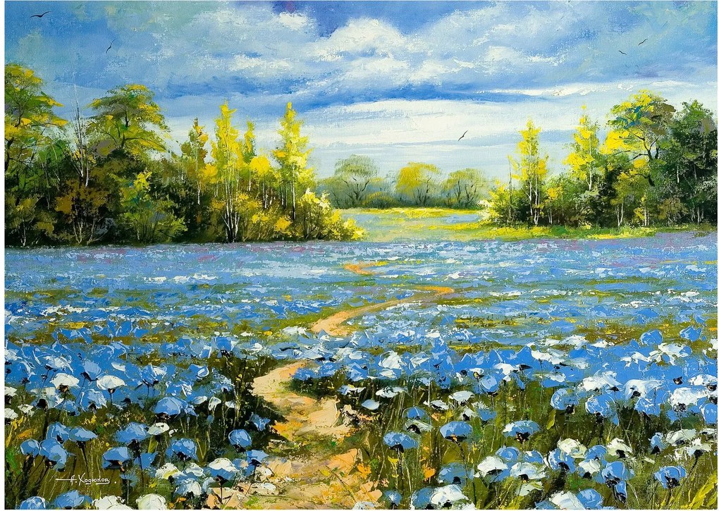 Obraz - Cestička v poli, olejomaľba (70x50 cm)