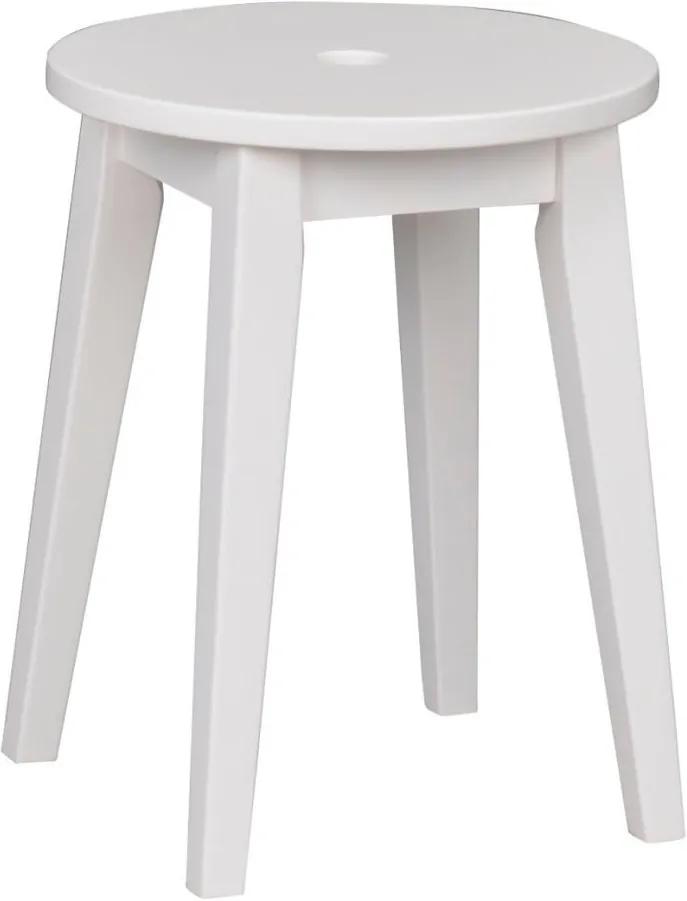 Biela stolička s nohami z brezového dreva Rowico Metro, výška 44 cm