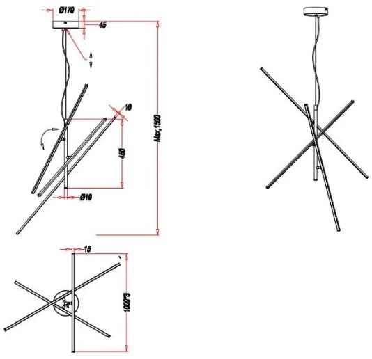 Trio - LED Stmievateľný luster na lanku TIRIAC 3xLED/8,5W/230V biela