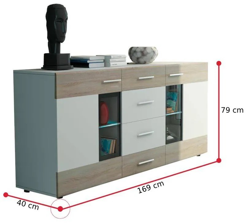 Komoda VALTZ SRC20, 169x79x40, san remo