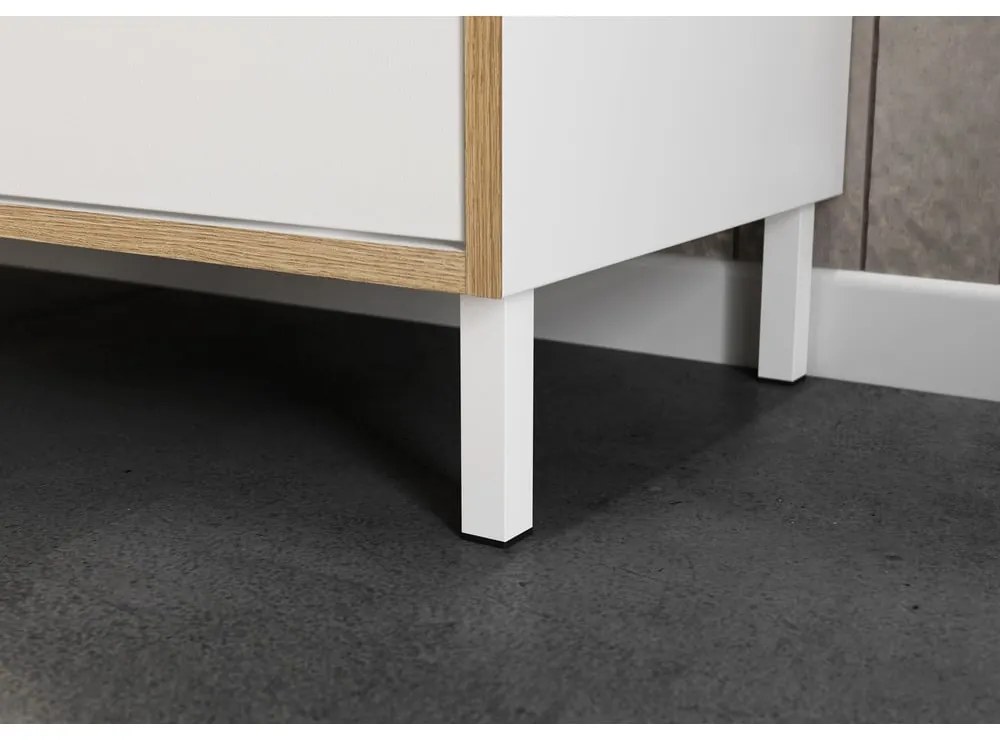 Biela vysoká/úzka kúpeľňová skrinka 39x120 cm Topeka – Germania