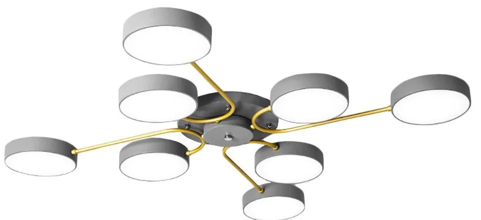 Toolight Toolight, LED stropné svietidlo 8x12W APP532-8C, šedá, OSW-08474