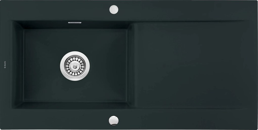 Deante Sabor, keramický drez na dosku 1015x510x210 mm + priestorovo úsporný sifón, 1-komorový, čierna lesklá, ZCB_N113