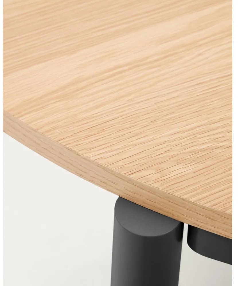 Okrúhly rozkladací jedálenský stôl s doskou v dubovom dekore v prírodnej farbe ø 90 cm Montuiri – Kave Home