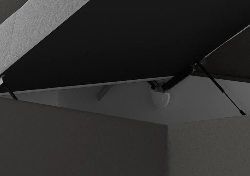 Rohová posteľ Andrew ľavá 110x200 cm, tmavo šedá látka