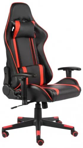 vidaXL Otočná herná stolička červená PVC-